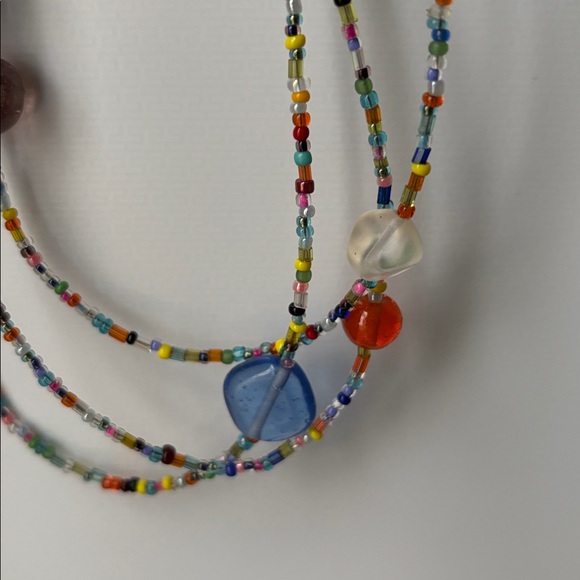Handmade Multicolor Multistrand Beaded Necklace - Picture 3 of 6